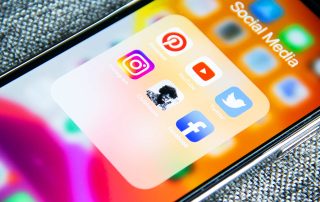 Phone with Social Media Icons